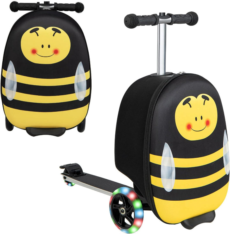 2-in-1 Kinder Roller-Koffer mit LED-Rädern – Wasserdichtes Handgepäck für Reisen und Spaß, Faltbar, Leicht, Für Kinder ab 5 Jahren 0