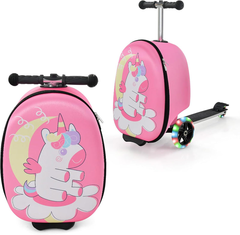 2-in-1 Kinder Roller-Koffer mit LED-Rädern – Wasserdichtes Handgepäck für Reisen und Spaß, Faltbar, Leicht, Für Kinder ab 5 Jahren 10