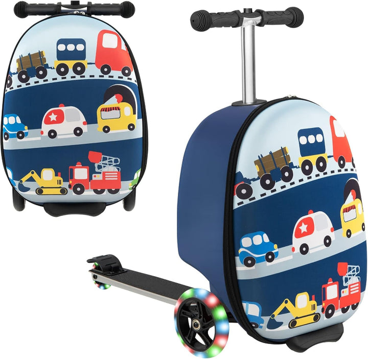 2-in-1 Kinder Roller-Koffer mit LED-Rädern – Wasserdichtes Handgepäck für Reisen und Spaß, Faltbar, Leicht, Für Kinder ab 5 Jahren 9