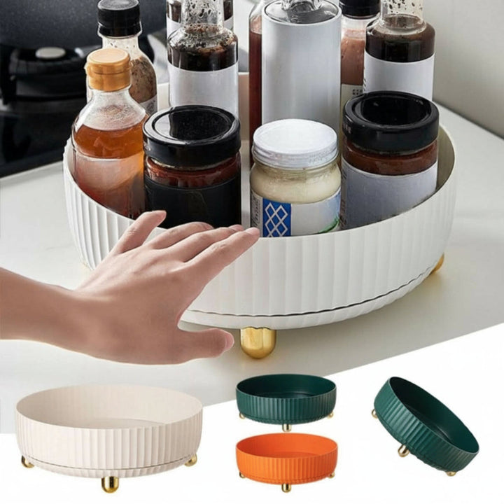 360° Rotating Organizer for Kitchen, Bathroom, and Office Storage Solution 1