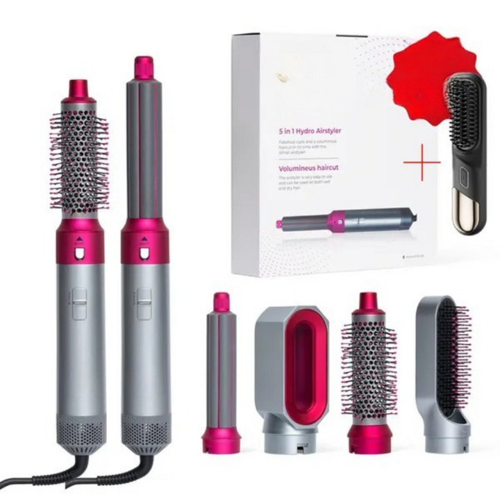5-in-1 Styling-Pinsel für alle Haartypen – Trocknen, Glätten, Locken und Volumen mit ergonomischem Design und 5 austauschbaren Spitzen 2