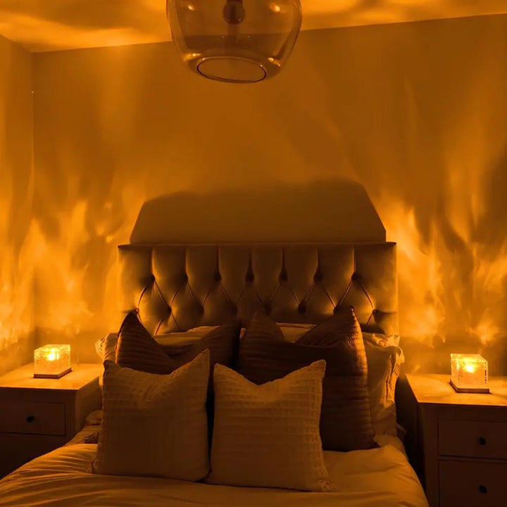 Aurora Northern Lights Cube Lamp - Colorful LED Light with Wooden Base for Home Décor 2