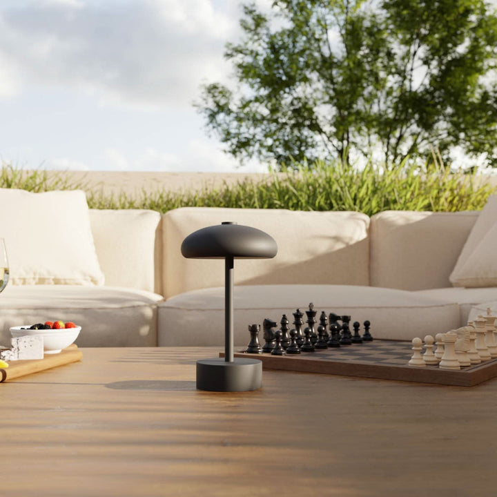 Battery Table Lamp for Outdoor Use - Modern Mushroom Design with Warm White Light 0