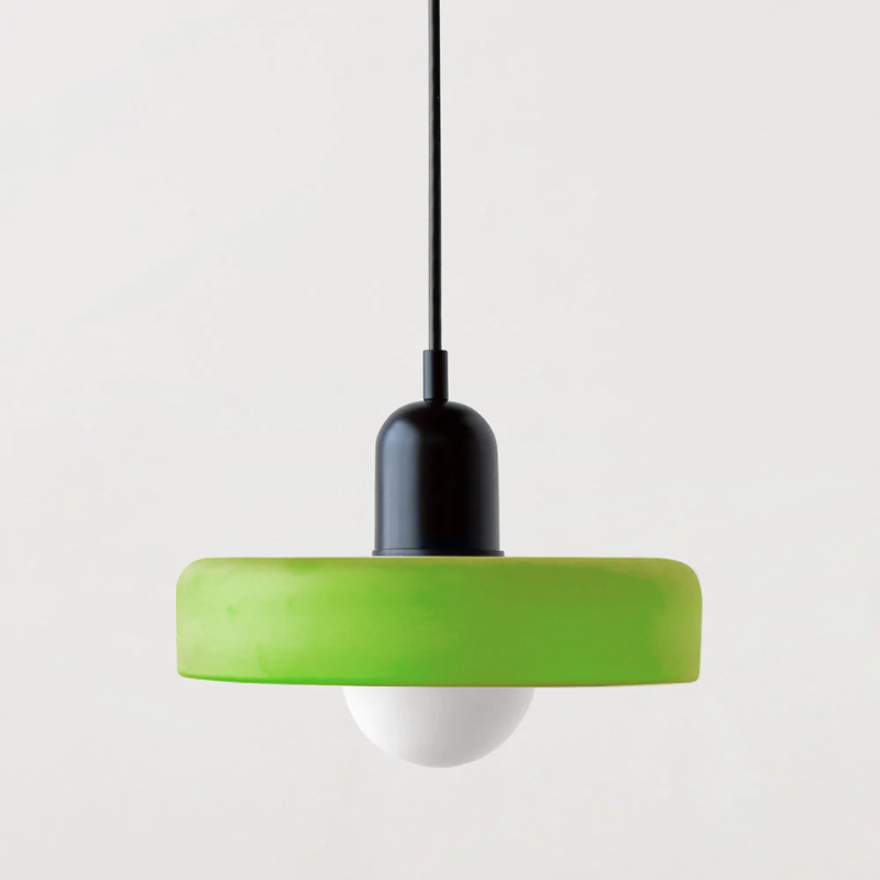 Bauhaus Pendelleuchte aus Farbglas für Esstisch – Moderne Hängeleuchte mit G9 Fassung, verstellbarer Aufhängung, Ø25-35 cm 14