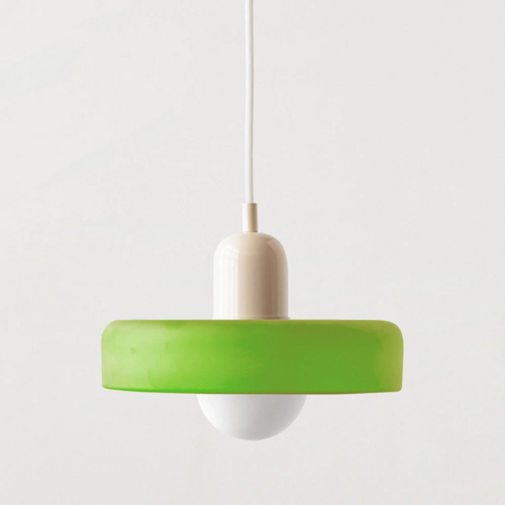 Bauhaus Pendelleuchte aus Farbglas für Esstisch – Moderne Hängeleuchte mit G9 Fassung, verstellbarer Aufhängung, Ø25-35 cm 21