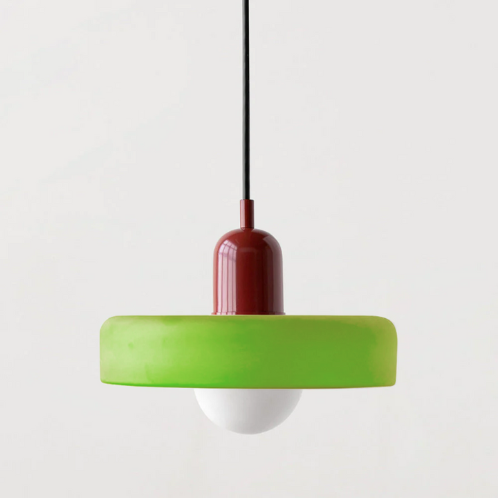 Bauhaus Pendelleuchte aus Farbglas für Esstisch – Moderne Hängeleuchte mit G9 Fassung, verstellbarer Aufhängung, Ø25-35 cm 7