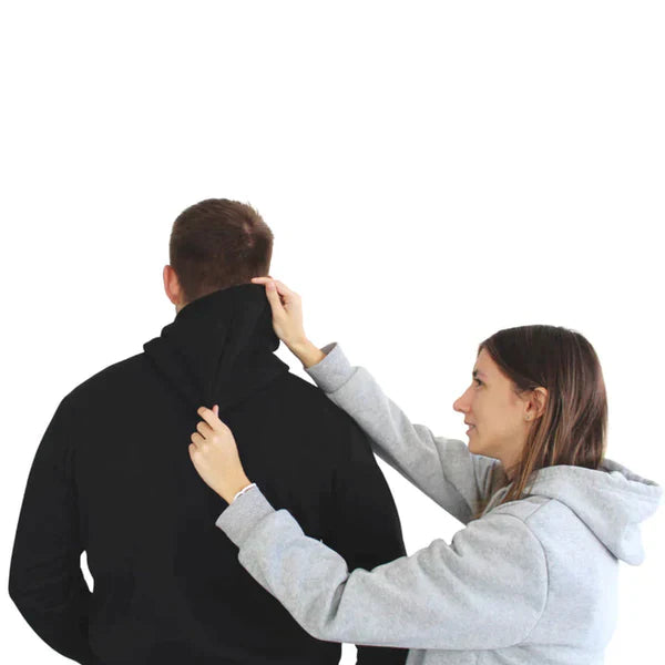 Beheizter Unisex Hoodie mit Einstellbarer Temperatur – Thermahoodie für Kühle Tage in Schwarz/Grau, Größen S bis 2XL 3