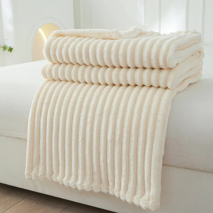Breit Gestreifte Flanellfleece Decke 150 x 200 cm – Weich und Warm für Herbst und Winter, Ideal als Bettdecke oder Kuscheldecke 1