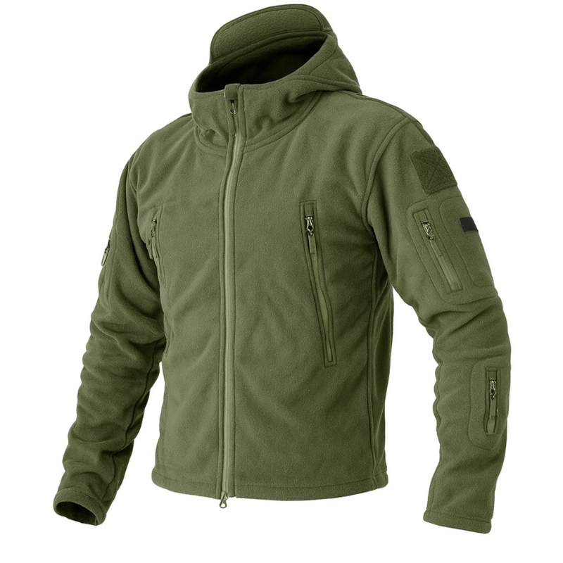Herren Taktische Fleecejacke mit Mehreren Reißverschlusstaschen – Herbst- und Winterjacke