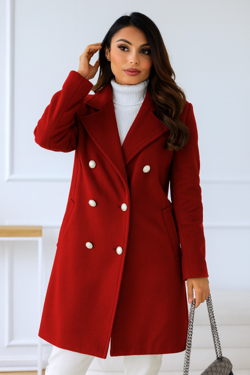 Damen Zweireihiger Trenchcoat – Taillierte, Lange Silhouette