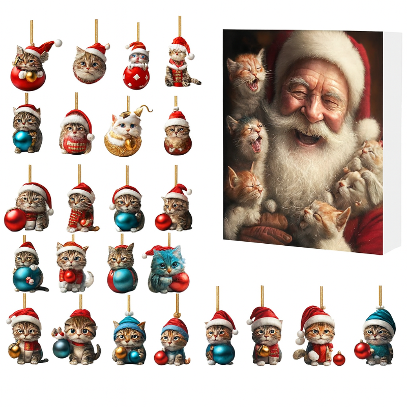 Kerst-adventskalender met teckel-bedels – 24-dagen kerstcountdown