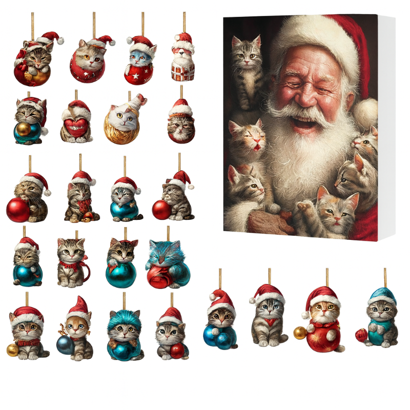 Kerst-adventskalender met teckel-bedels – 24-dagen kerstcountdown