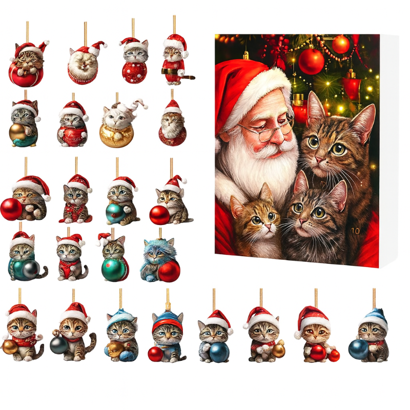 Kerst-adventskalender met teckel-bedels – 24-dagen kerstcountdown