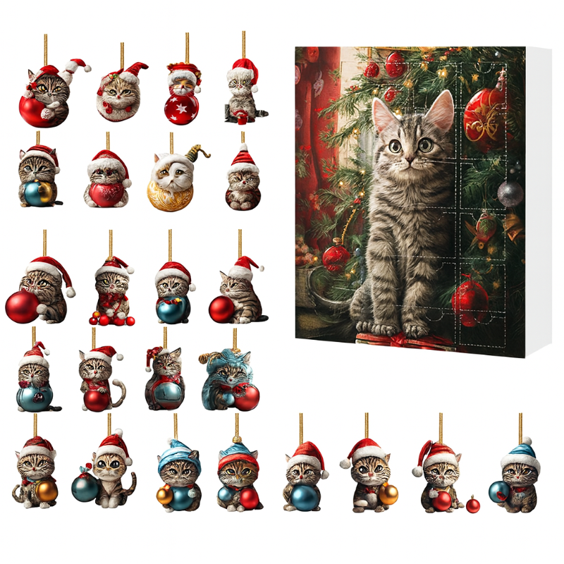 Kerst-adventskalender met teckel-bedels – 24-dagen kerstcountdown