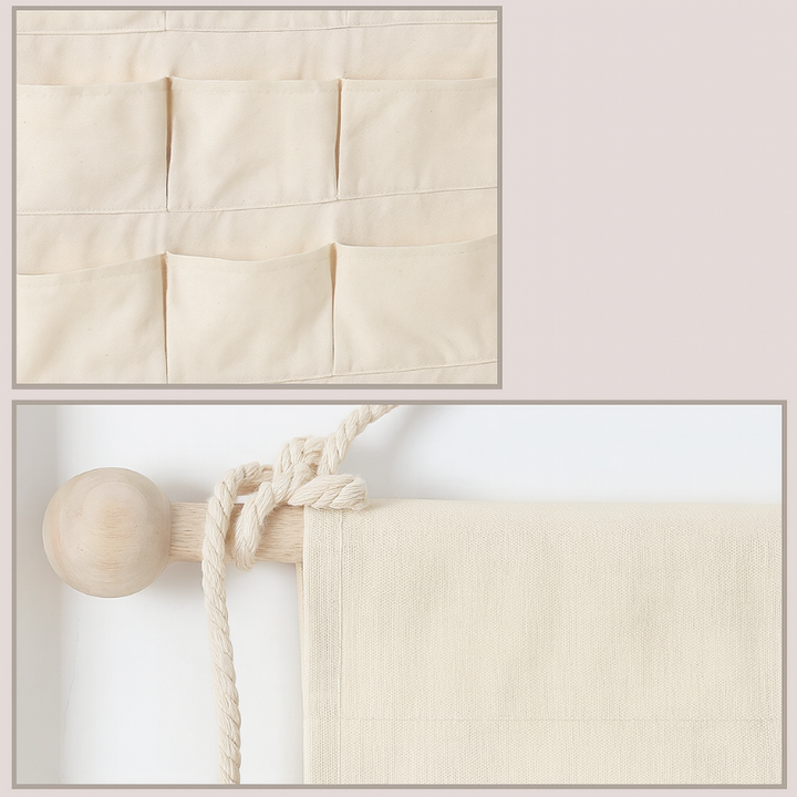 Hangende stof adventskalender met 24 zakken – herbruikbare kerstcountdown