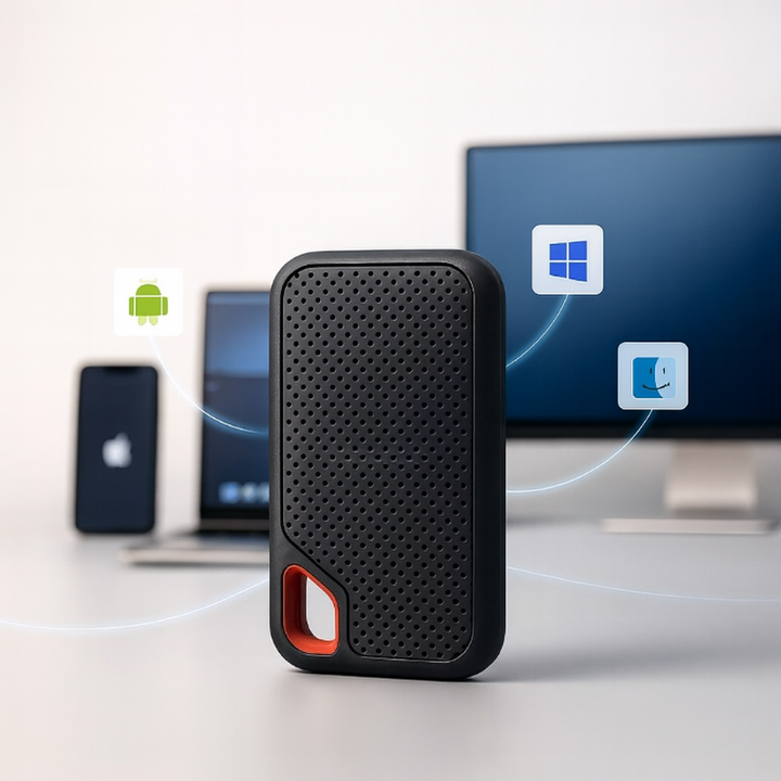 Externe SSD-Festplatte 2TB – Hochgeschwindigkeits-Speicher für Windows, macOS & Android