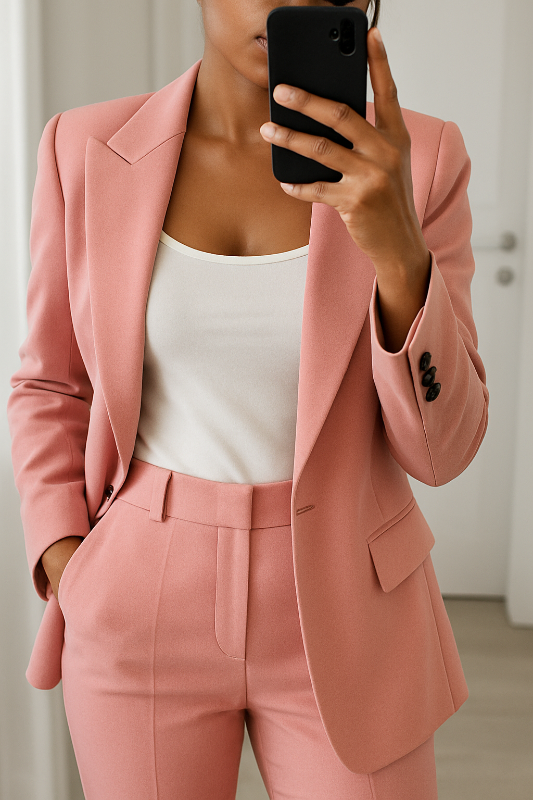 Elegante damespak voor formele gelegenheden - Maatwerk blazer met middelhoge broek