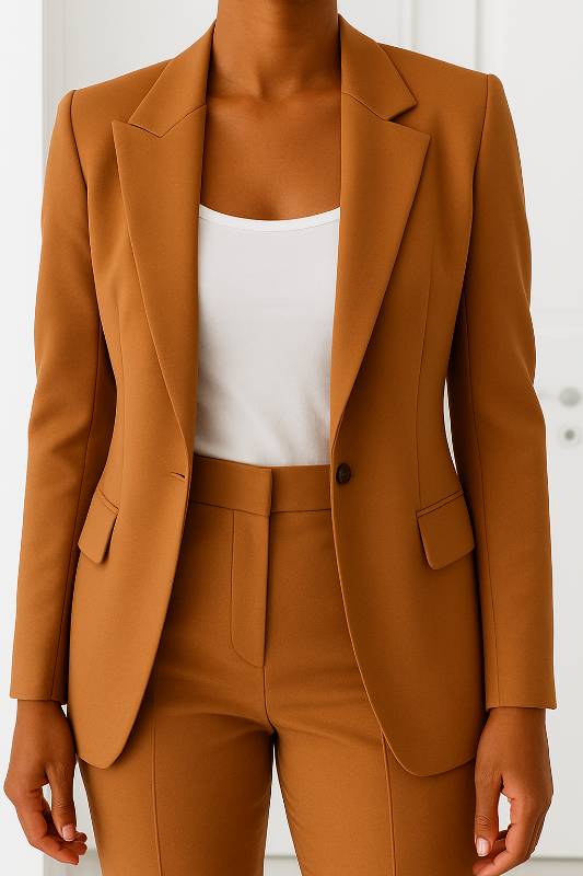 Elegante damespak voor formele gelegenheden - Maatwerk blazer met middelhoge broek