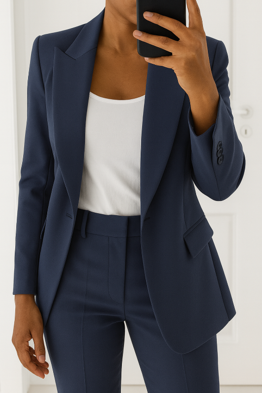 Elegante damespak voor formele gelegenheden - Maatwerk blazer met middelhoge broek