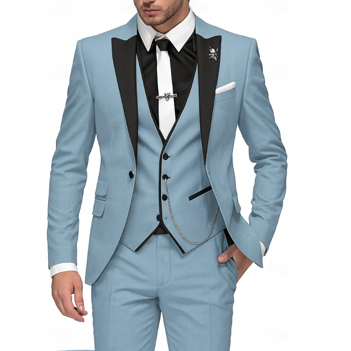 Drie-delige herenanzug van linnen - Blazer, vest en broek voor elegantie