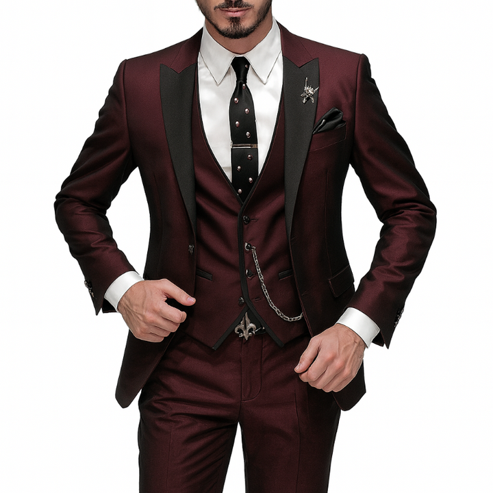 Drie-delige herenanzug van linnen - Blazer, vest en broek voor elegantie