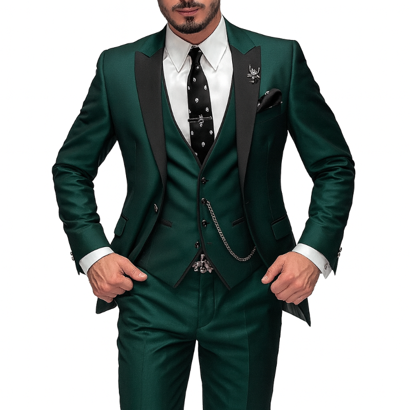 Drie-delige herenanzug van linnen - Blazer, vest en broek voor elegantie