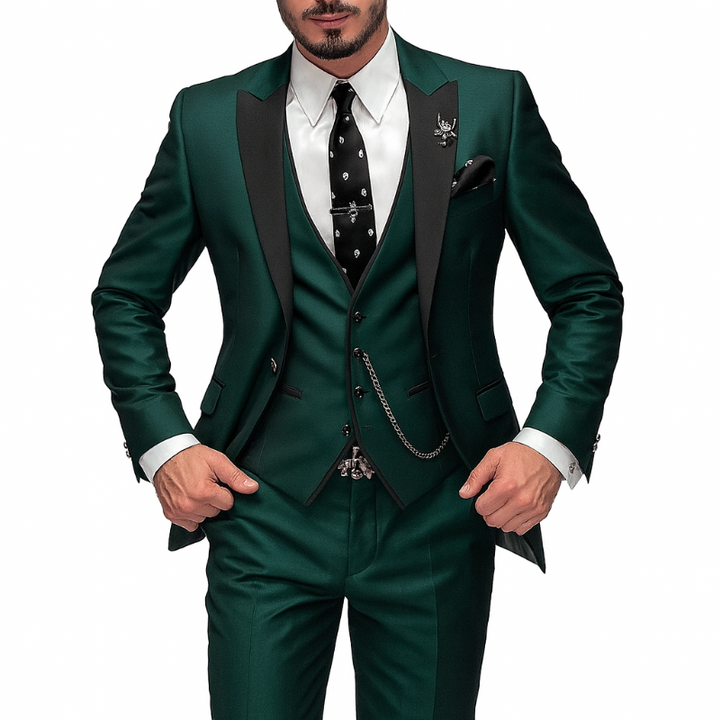 Drie-delige herenanzug van linnen - Blazer, vest en broek voor elegantie