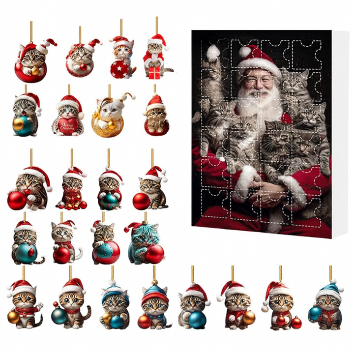 Kerst-adventskalender met teckel-bedels – 24-dagen kerstcountdown