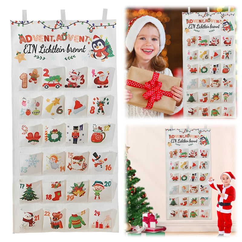 Christmas Advent Calendar Wall Hanging with 24 Pockets for Holiday Countdown 1