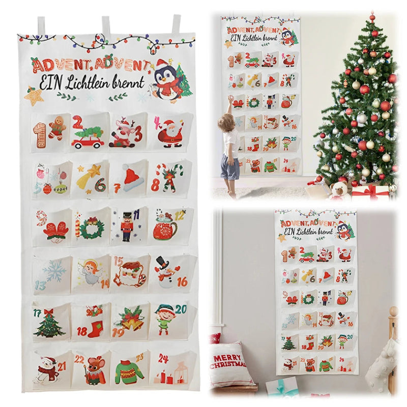 Christmas Advent Calendar Wall Hanging with 24 Pockets for Holiday Countdown 5
