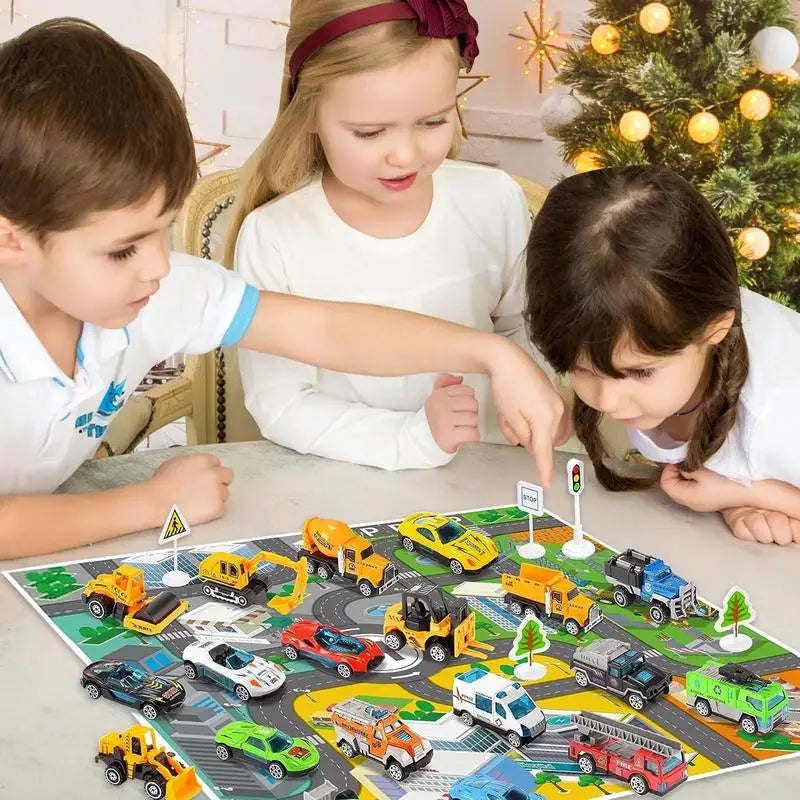 Christmas Advent Calendar with 24 Pull Back Car Toys - Fun Christmas Countdown for Kids Ages 2-7 1