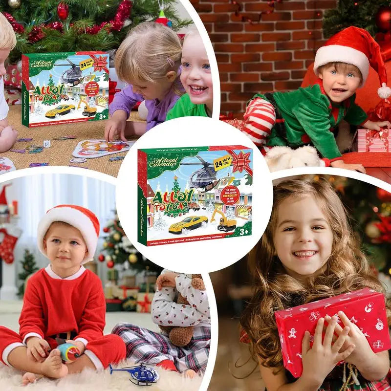 Christmas Advent Calendar with 24 Pull Back Car Toys - Fun Christmas Countdown for Kids Ages 2-7 3