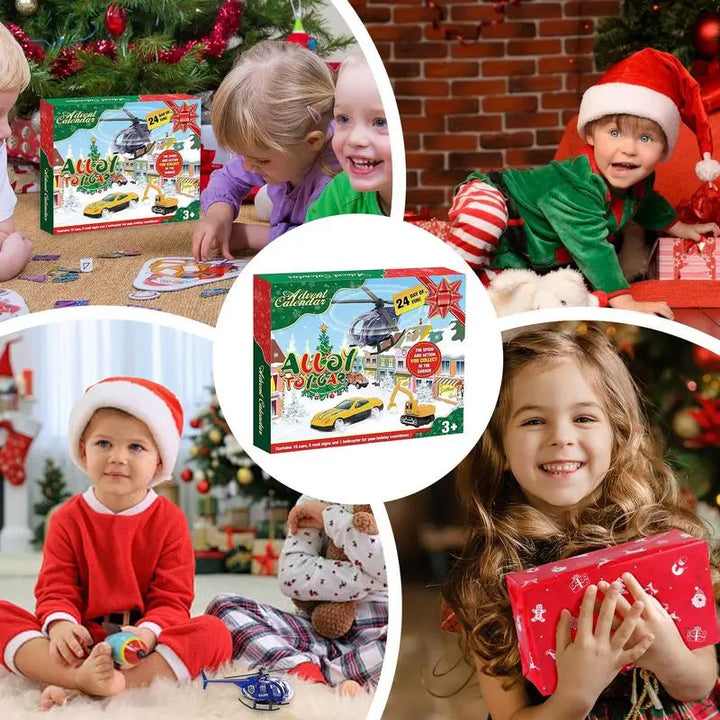 Christmas Advent Calendar with 24 Pull Back Car Toys - Fun Christmas Countdown for Kids Ages 2-7 3