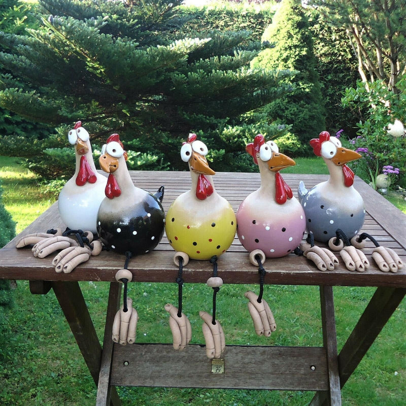 Colorful Resin Chicken Garden Decoration – Playful Outdoor Figurines in Five Vibrant Colors for Whimsical Charm 0