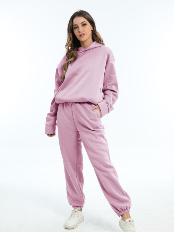 Damen Sportbekleidung Set - Kapuzen-Sweatshirt und Sporthosen für Freizeit und Fitness 11