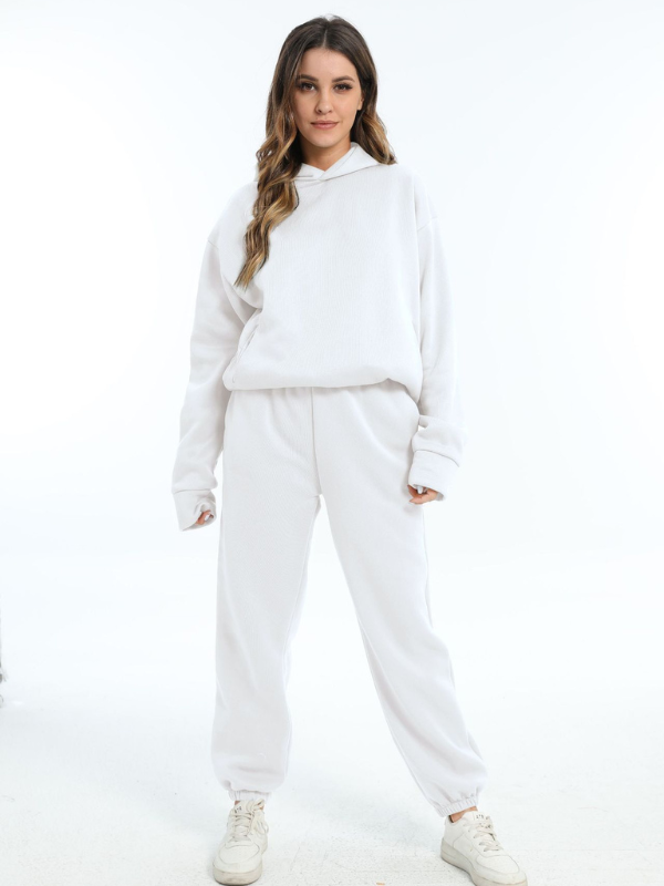 Damen Sportbekleidung Set - Kapuzen-Sweatshirt und Sporthosen für Freizeit und Fitness 12