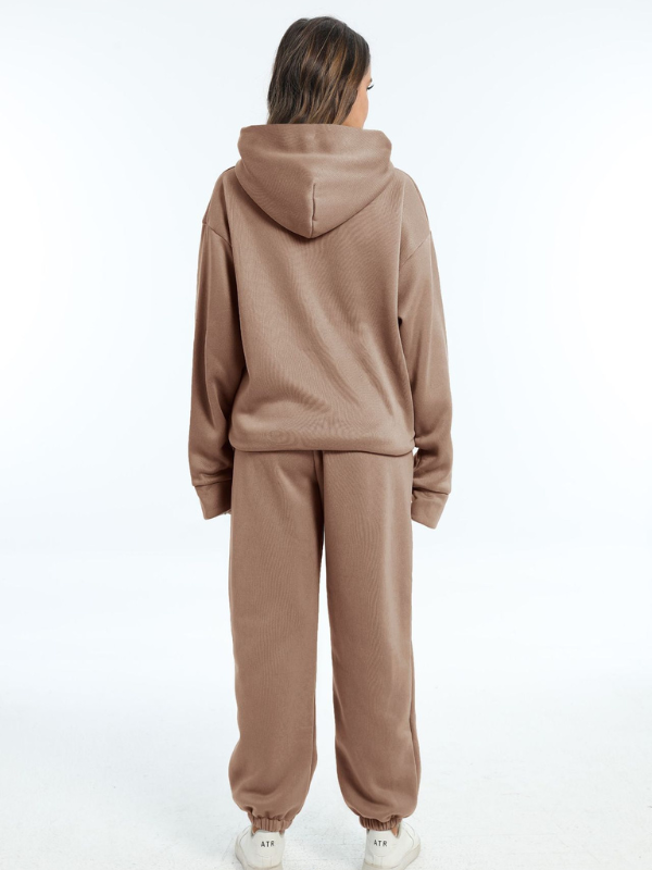 Damen Sportbekleidung Set - Kapuzen-Sweatshirt und Sporthosen für Freizeit und Fitness 3