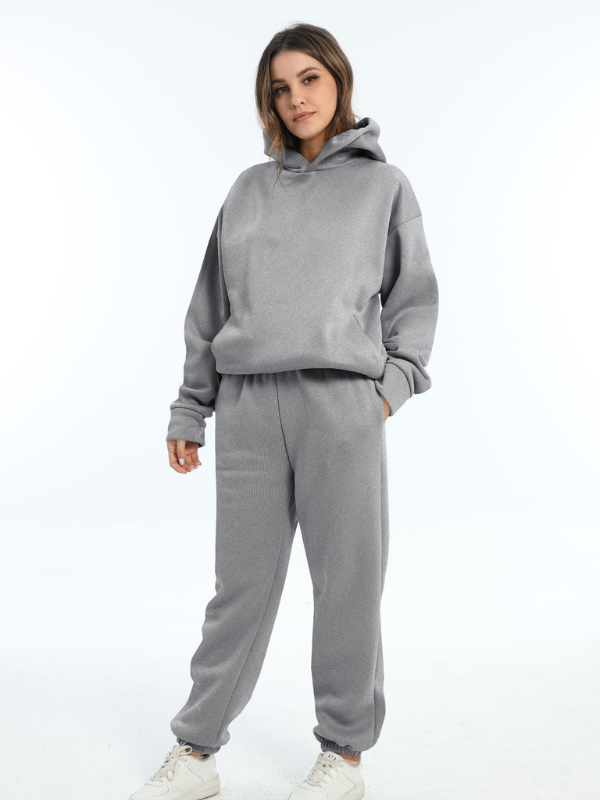 Damen Sportbekleidung Set - Kapuzen-Sweatshirt und Sporthosen für Freizeit und Fitness 6