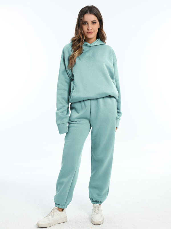 Damen Sportbekleidung Set - Kapuzen-Sweatshirt und Sporthosen für Freizeit und Fitness 7