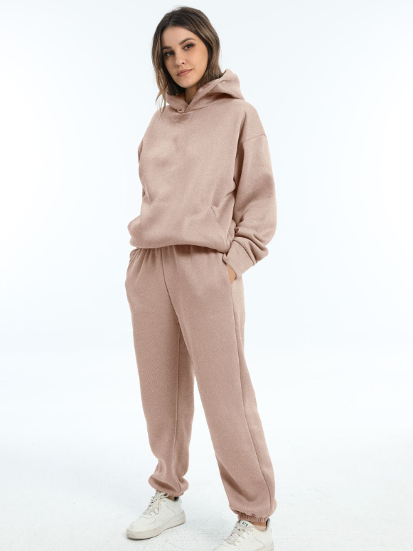 Damen Sportbekleidung Set - Kapuzen-Sweatshirt und Sporthosen für Freizeit und Fitness 8