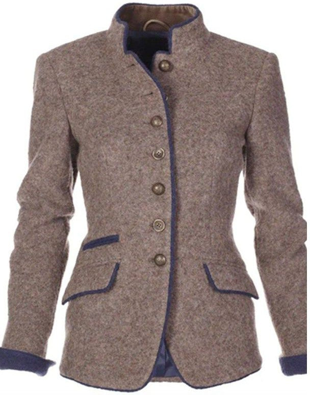 Damenjacke Unifarbe Elegant für Vielseitige Looks mit Langen Ärmeln 1