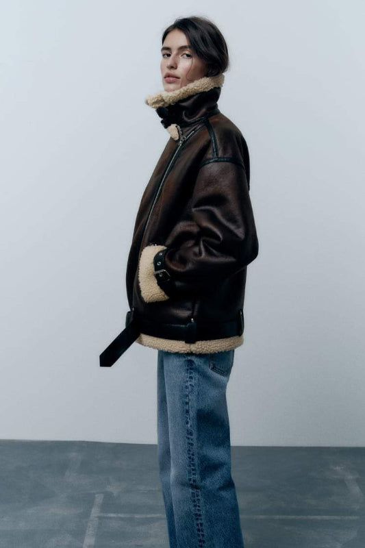 Damenjacke Wasserabweisend mit Revers – Bequeme Kunstmaterial Jacke für verschiedene Anlässe, Größen S-XL 2
