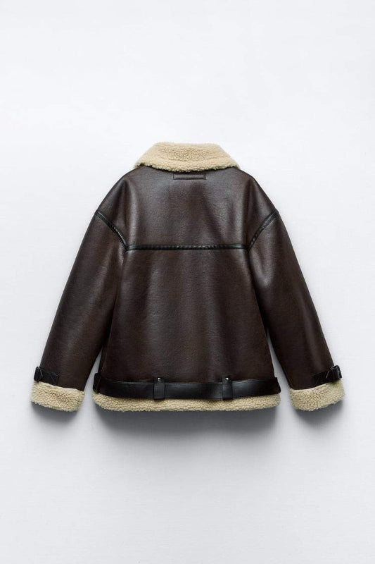 Damenjacke Wasserabweisend mit Revers – Bequeme Kunstmaterial Jacke für verschiedene Anlässe, Größen S-XL 4