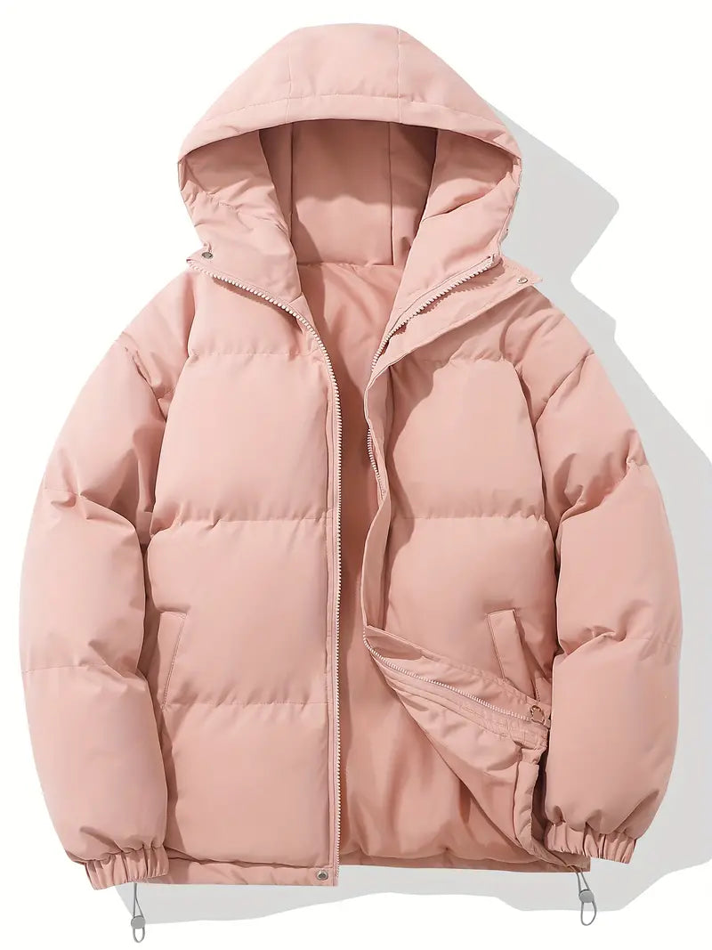 Damenjacke Winterjacke mit Kapuze – Wasserabweisend, Hellrosa, Hohe Wärmeisolierung, Praktische Taschen, Größen S-XL 0