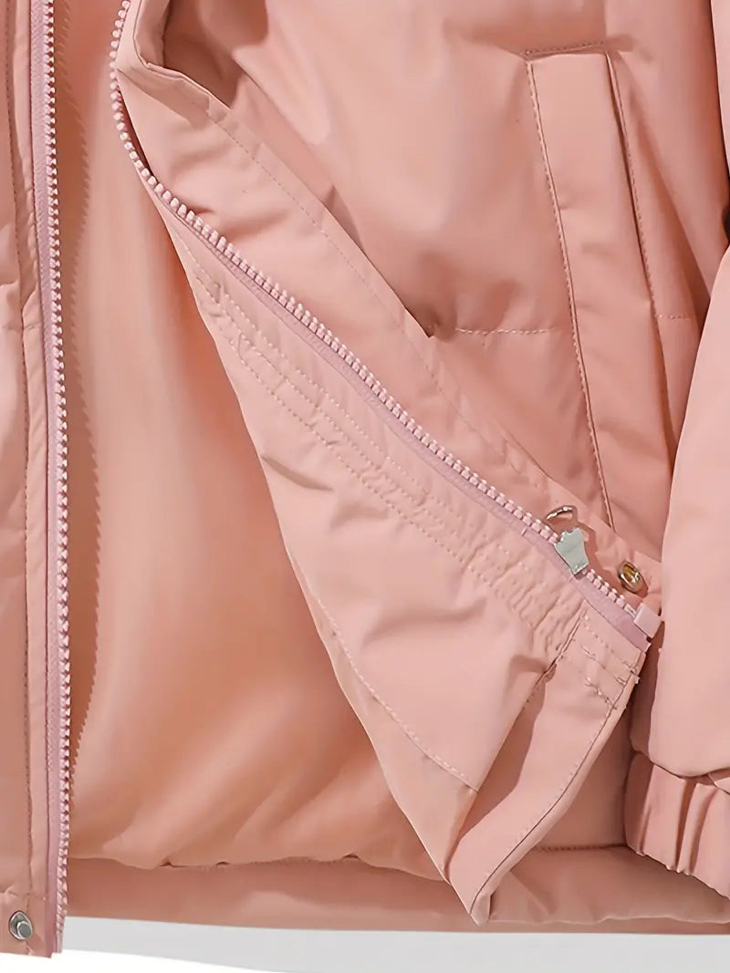Damenjacke Winterjacke mit Kapuze – Wasserabweisend, Hellrosa, Hohe Wärmeisolierung, Praktische Taschen, Größen S-XL 3