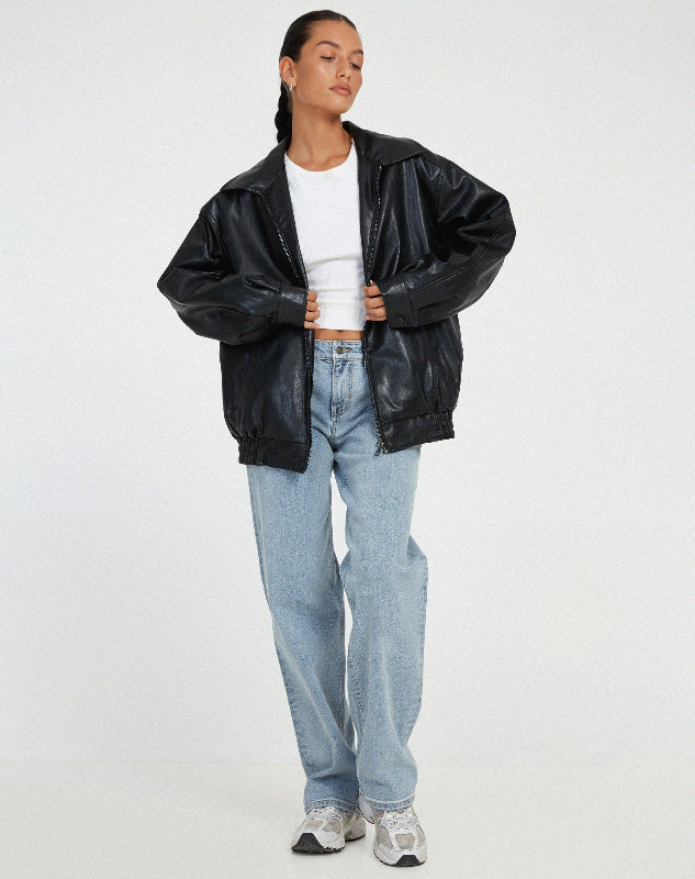 Damenjacke aus PU-Leder - Stylische und Bequeme Jacke für Alltag und Abendveranstaltungen 1