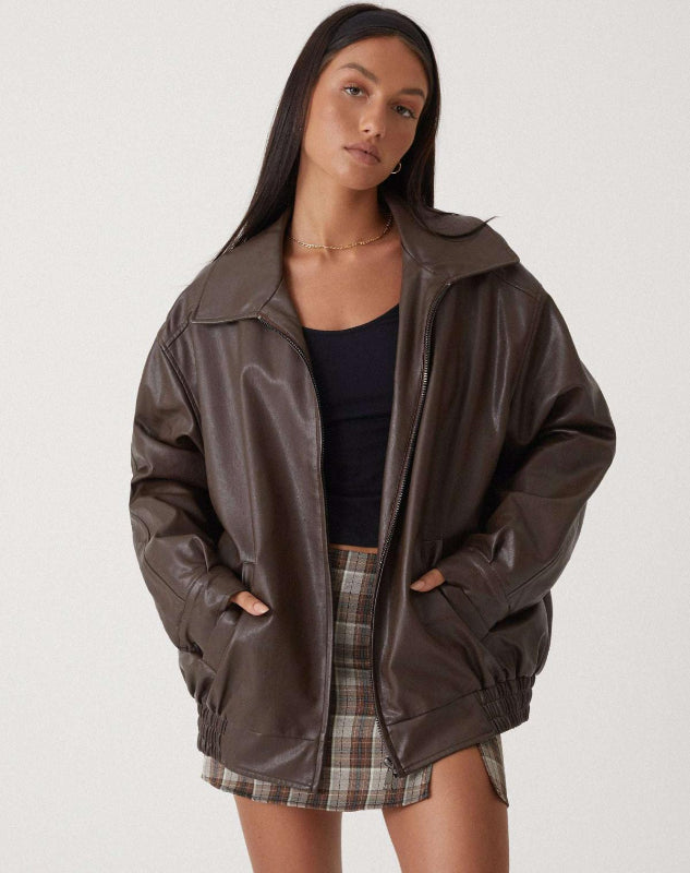Damenjacke aus PU-Leder - Stylische und Bequeme Jacke für Alltag und Abendveranstaltungen 2