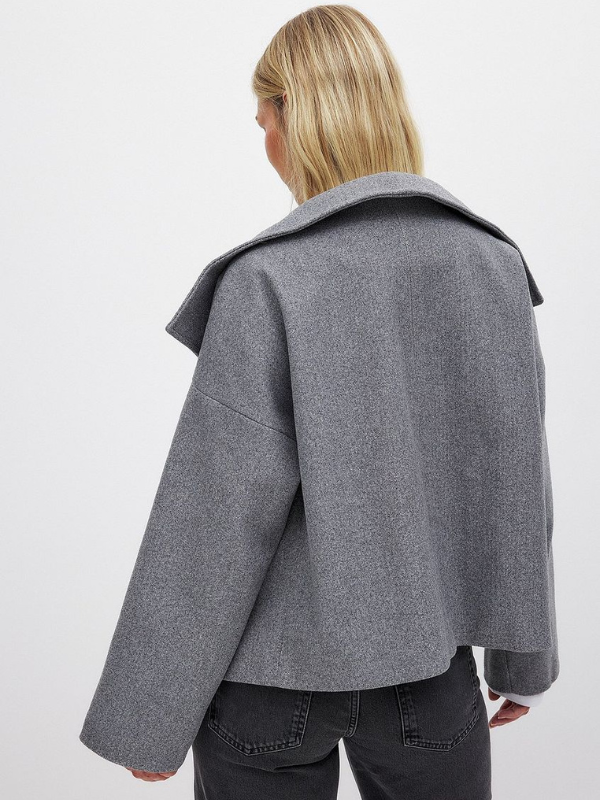 Damenjacke mit Doppelverschluss und Schalkragen für Herbst und Winter 6