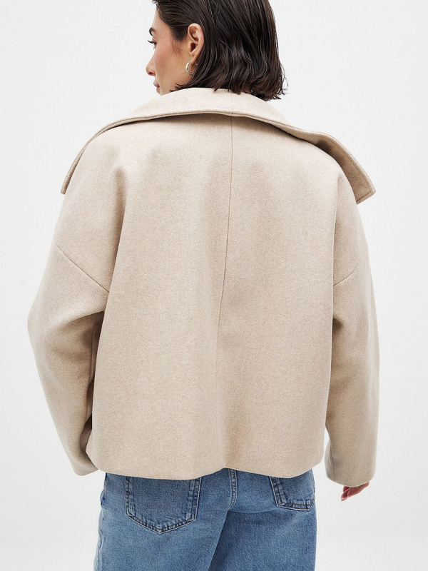 Damenjacke mit Doppelverschluss und Schalkragen für Herbst und Winter 7