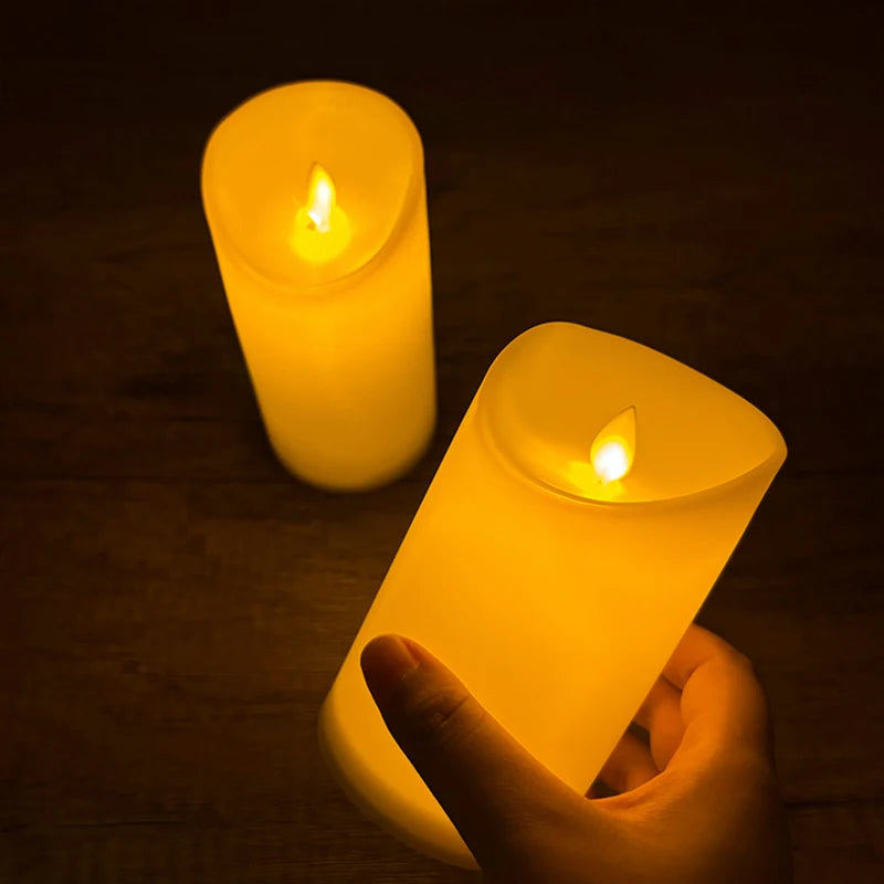 Decorative Flameless LED Candles for Home and Events - Safe, Realistic Flicker, Battery-Operated, Warm White Light 0